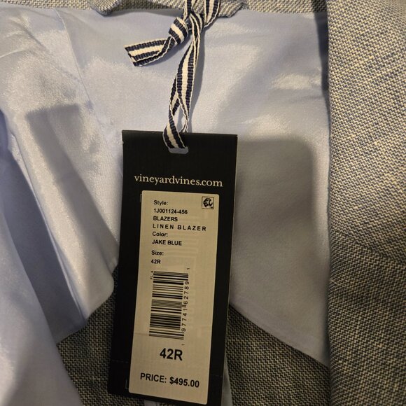 NWT Vineyard Vines Linen Blazer Jacket Jake Blue 42R - Picture 4 of 5